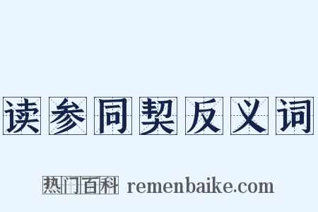 读参同契反义词是什么意思的图片